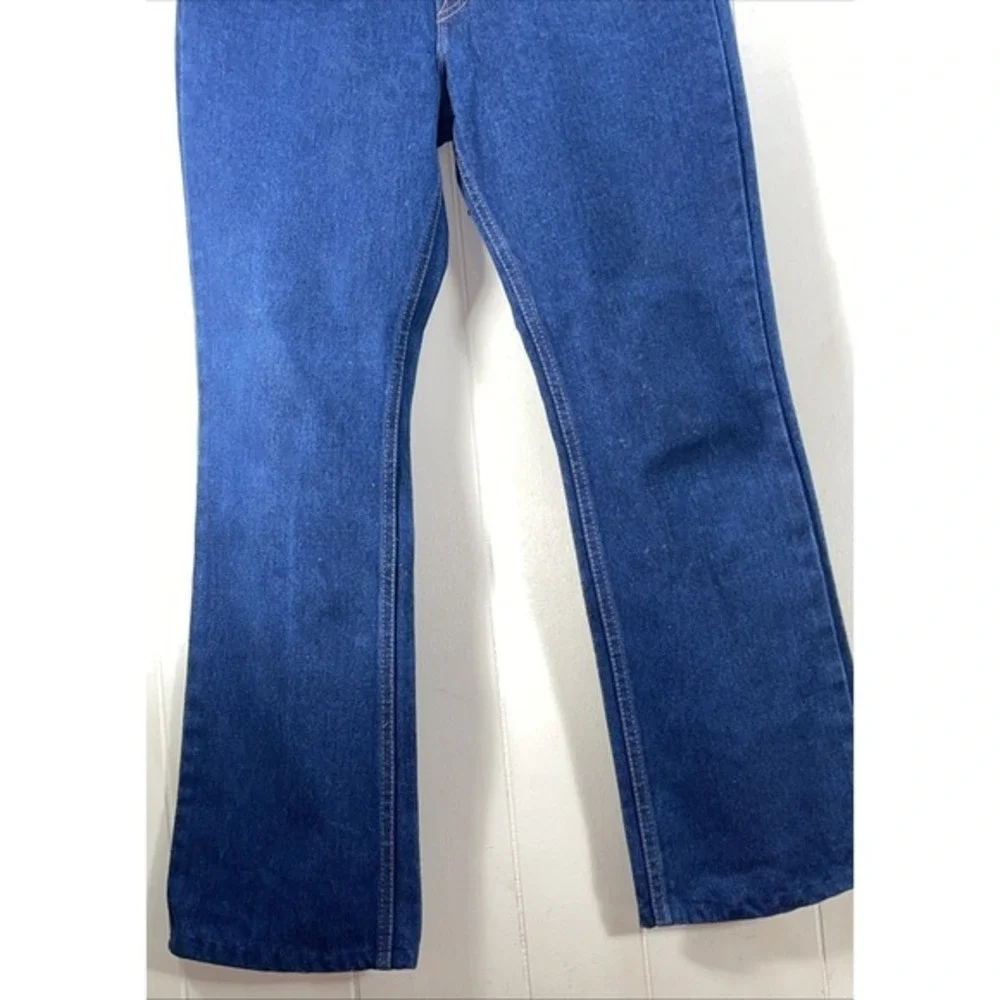 Vintage JCPenney Plain Pockets Mens 34x34 Dark‎ Wash Straight Leg Jeans USA Made